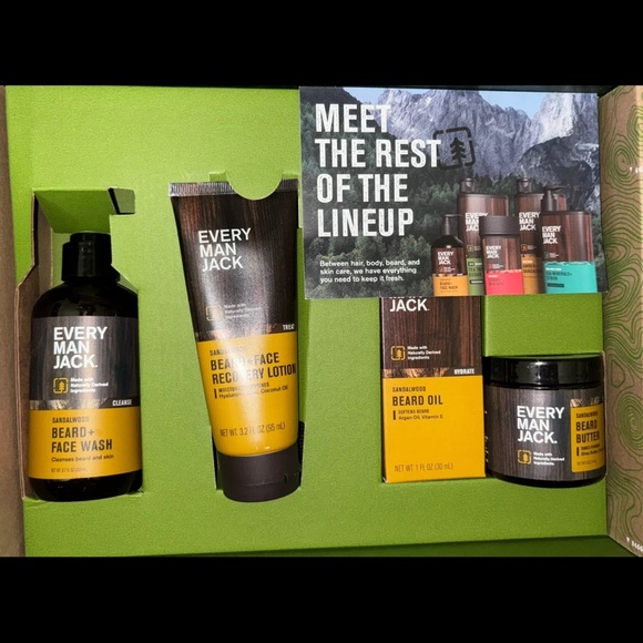 Every Man Jack Mens Sandalwood Beard Kit Holiday Gift Set Grooming Collection - Picture 5 of 5